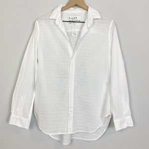 Frank & Eileen Frank White Cotton Windowpane Button Down